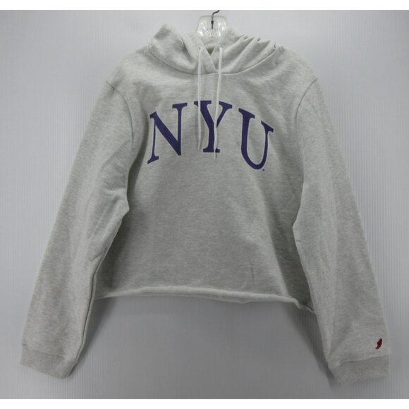 New York University NYU Sweatshirt XL League Hoodie Cropped Pullover - Picture 1 of 11
